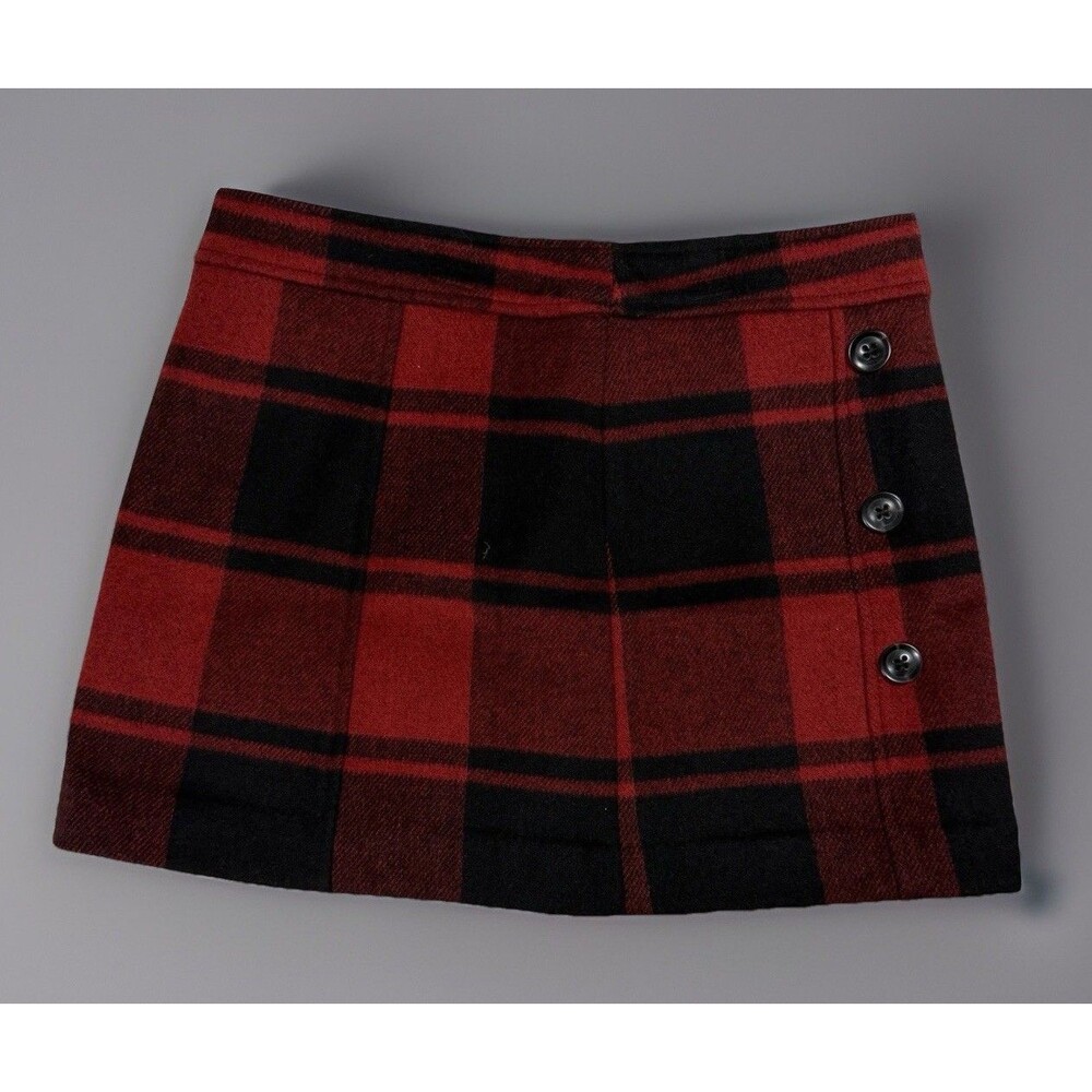 Vintage 90s Gap Wool Plaid Mini Skirt Dark Academia Preppy Twee Grunge 6